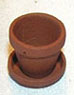 Dollhouse Miniature Flower Pot & Base, Terra Cotta