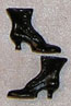 Dollhouse Miniature Shoes, Women's, Hi Button, Black
