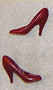 Dollhouse Miniature Shoes, High Heel Pumps, Red