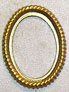 Dollhouse Miniature Picture Frame, Med Oval, Gold Color