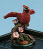 Dollhouse Miniature Cardinal (Hand Painted Bird Figurine)