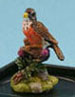 Dollhouse Miniature Robin (Hand Painted Bird Figurine)