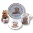 Dollhouse Miniature Reutter's Porcelain Fine Dollhouse Miniature Teddy ABCW Breakfast Set