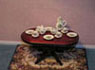 Dollhouse Miniature 15 Pc Dinner Set-Gold/Flower