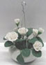 Dollhouse Miniature Hanging-White Roses 2 3/8