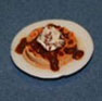Dollhouse Miniature Waffle Plate with Ice Cream