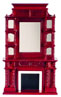 Dollhouse Miniature Fireplace, Mahogany