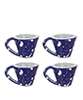 Blue Spatter Cups, 4 pc.