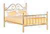 Dollhouse Miniature Double Brass Bed