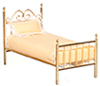 Dollhouse Miniature Single Bed, Brass