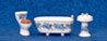 Dollhouse Miniature3Pc Bath Set, Violet Border