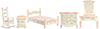 Dollhouse Miniature Pink Bedroom Set, 5 pc.