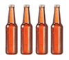 Beer Bottles Set, Brown, 4 pc.
