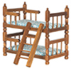 Dollhouse Miniature Bunkbed, Walnut
