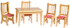 Kitchen Table and  Chairs, 5 Pc., Oak