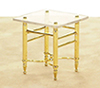 Dollhouse Miniature End Table, Brass and Glass