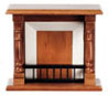 Dollhouse Miniature Fireplace, Walnut