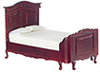 Dollhouse Miniature Chateau Lorraine Bed, Mahogany
