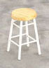 Dollhouse Miniature Stool, White and Oak