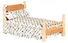 Dollhouse Miniature Single Bed, Oak