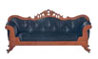 Dollhouse Miniature Lincoln Black Leather Sofa