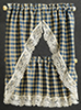 Dollhouse Miniature Kitchen Curtains: Country Blue