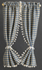 Dollhouse Miniature Country Curtains: Blue