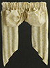 Dollhouse Miniature Valance: Double Balloon, Ecru Leaves
