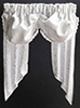 Dollhouse Miniature Valance: Double Balloon, White Leaves