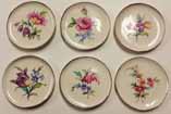 Dollhouse Miniature Pink and Lavender Flower Platters, 6pc