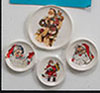 Assorted Santa Plates, 4 Piece