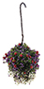 Dollhouse Miniature Hanging Basket: Red-Purple-White, Large