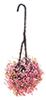 Dollhouse Miniature Hanging Basket: Pink-Fuchsia, Small