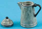 Dollhouse Miniature Coffee Pot, Grey Graniteware