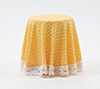 Dollhouse Miniature Skirted Table-Yellow Mini Dot