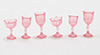Dollhouse Miniature Cut Stemware, Pink, 6/Pc