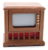 Dollhouse Miniature Television, Walnut