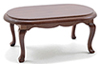 Dollhouse Miniature Oval Coffee Table, Walnut