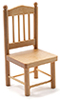 Dollhouse Miniature Chair, Oak