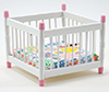 Dollhouse Miniature Playpen, White and Pink