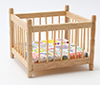 Dollhouse Miniature Playpen, Oak