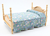 Dollhouse Miniature Double Bed,Oak
