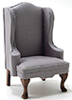 Chair, Walnut with Gray Fabric