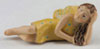 Dollhouse Miniature Fairy Laying on Side, Yellow Dress w/ Blue Dots