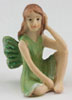 Dollhouse Miniature Fairy Sitting, Green Dress