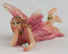 Dollhouse Miniature Small Fairy, Laying Down, Pink Dress