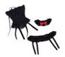 Dollhouse Miniature Corset & Suspender Belt Black
