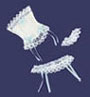 Dollhouse Miniature Corset & Suspender Belt Blue