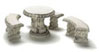 Dollhouse Miniature Table & 3 Benches/Gray