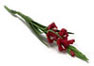 Dollhouse Miniature Gladiolus Red, 2 Stem